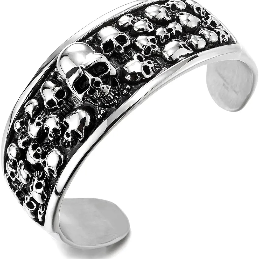 Skull Design  STAINLESS STEEL MEN"S CUFF Bracelet